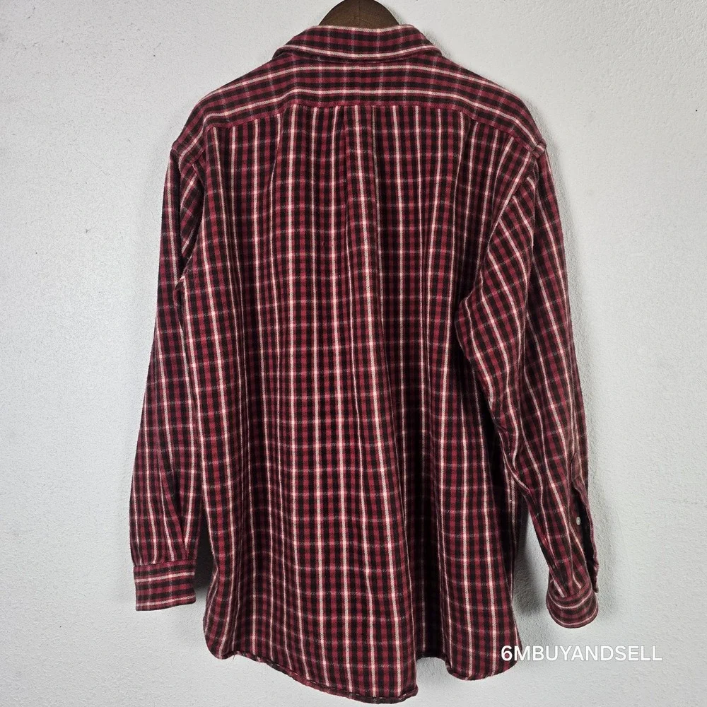 Polo Ralph Lauren Blake Shirt Mens XL Red Black Plaid Cotton Flannel Button Down